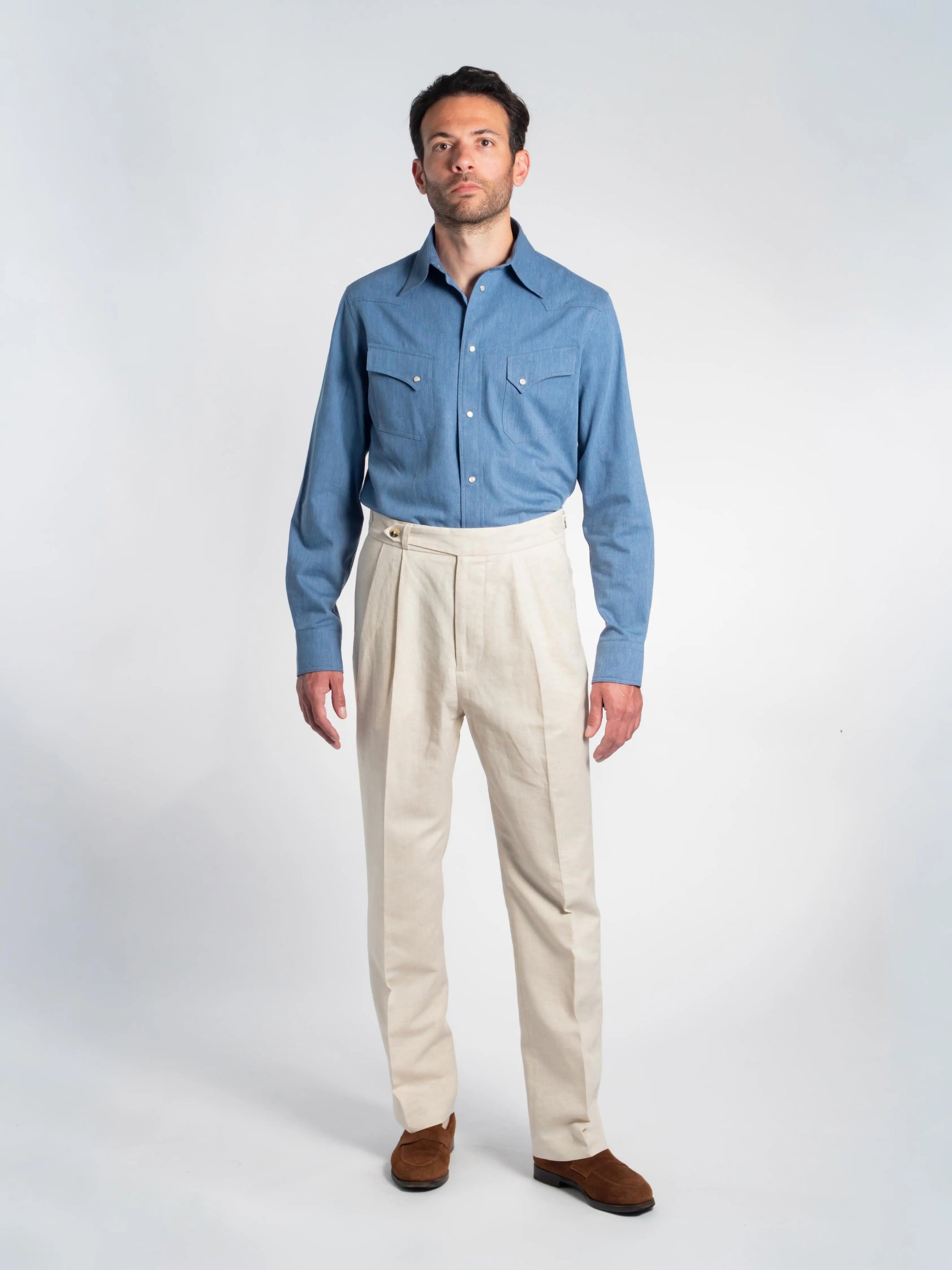 PANTALON ALLURE COTON/LIN ÉCRU FRIMAIRE PARIS