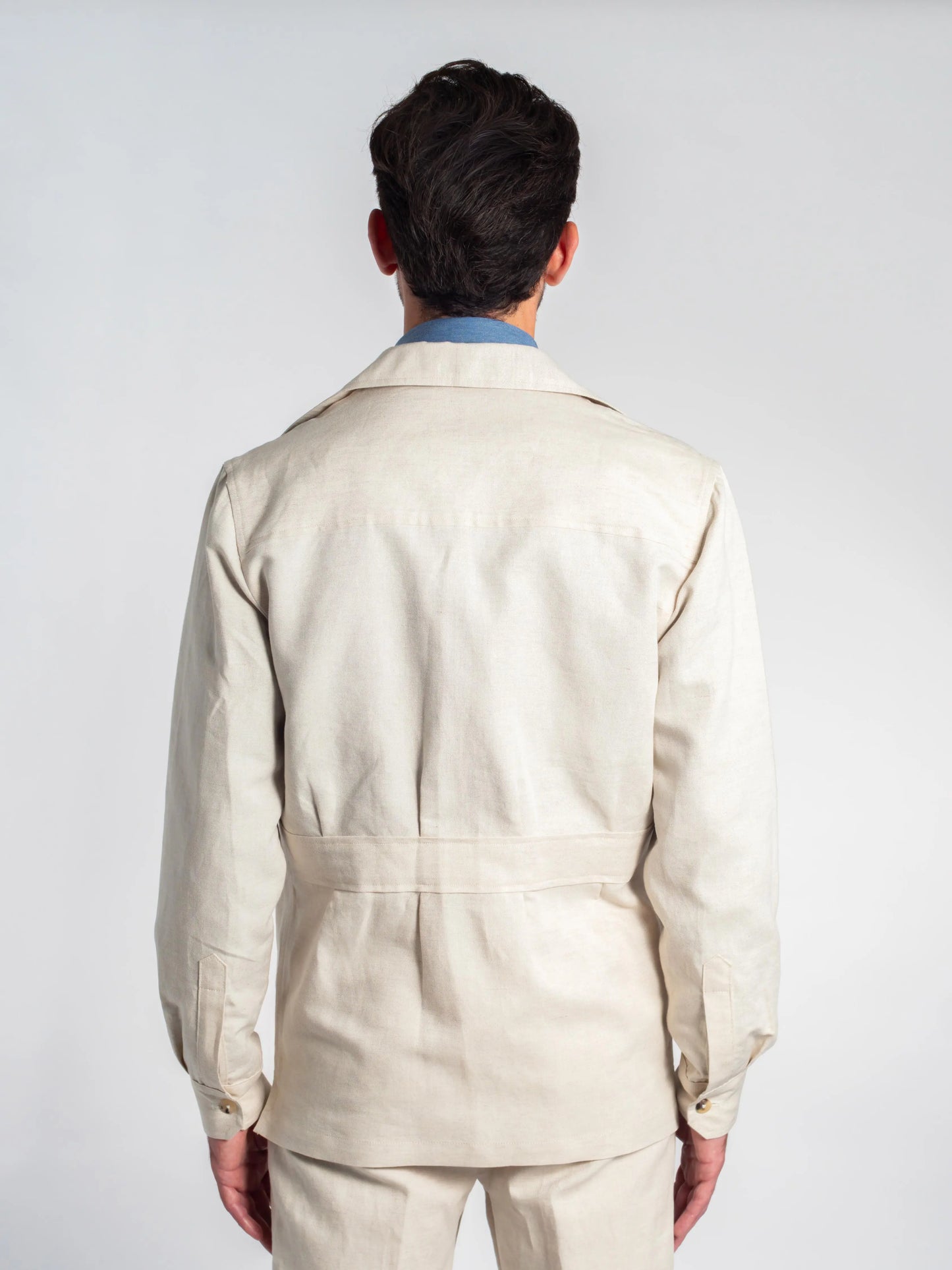 VESTE SAHARIENNE TONIO COTON/LIN ÉCRU FRIMAIRE PARIS