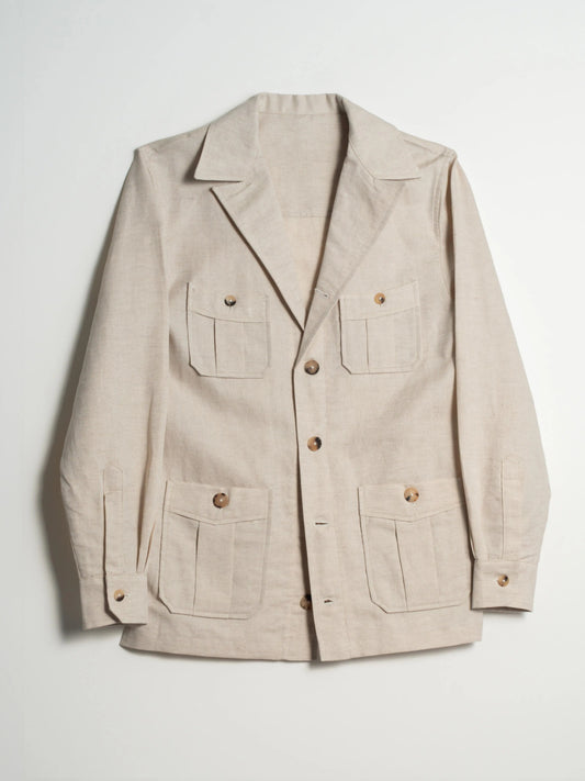 VESTE SAHARIENNE TONIO COTON/LIN ÉCRU FRIMAIRE PARIS