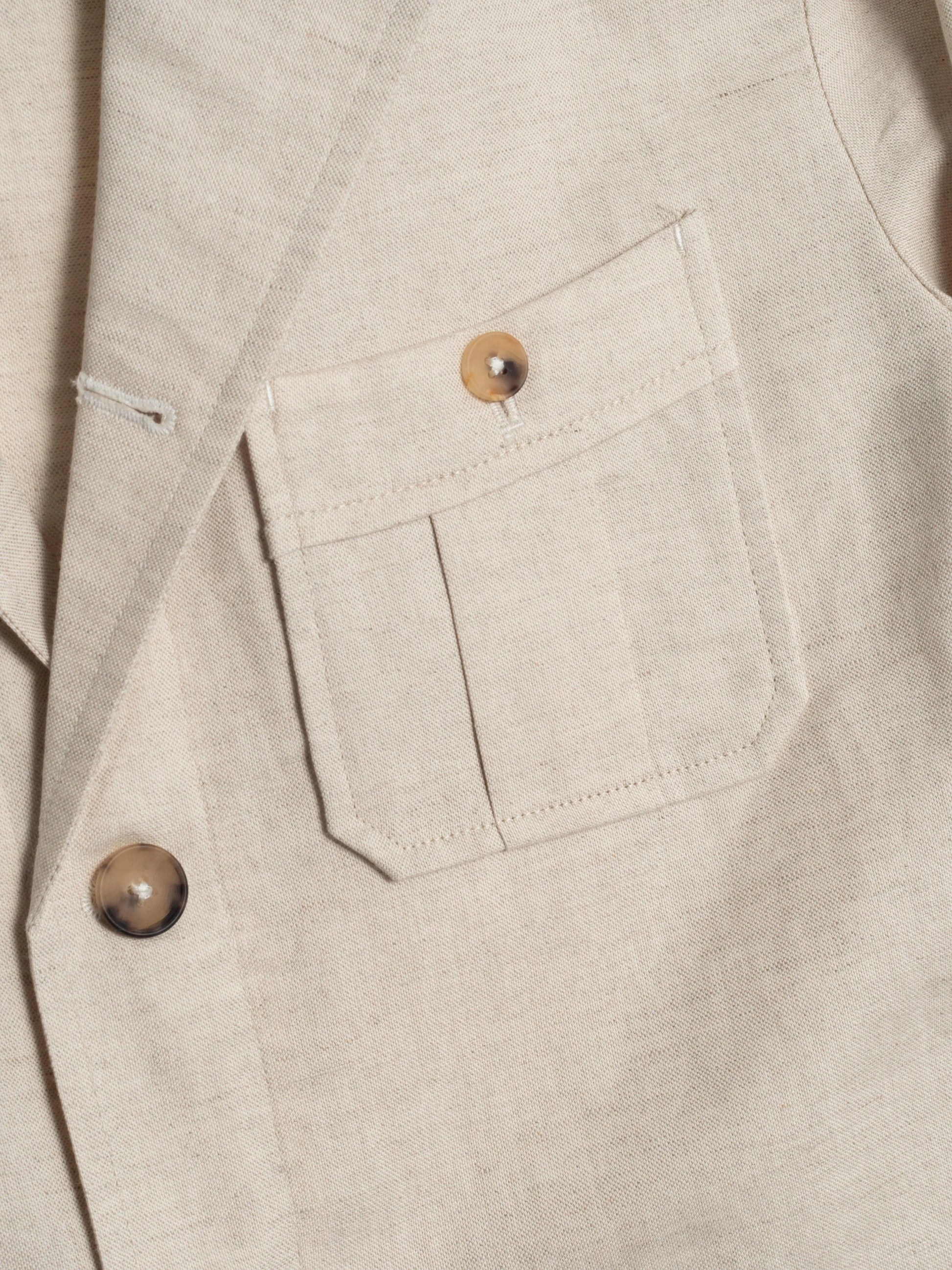 VESTE SAHARIENNE TONIO COTON/LIN ÉCRU FRIMAIRE PARIS