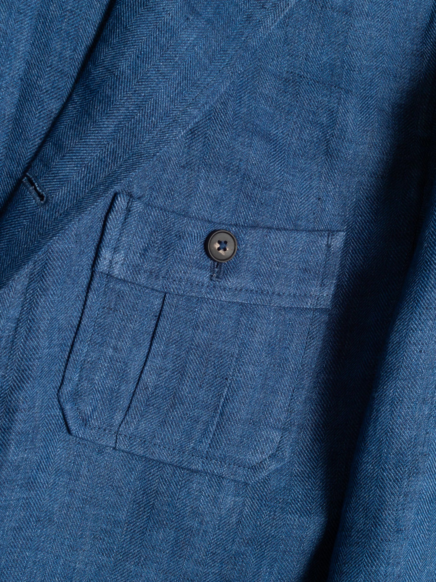 VESTE SAHARIENNE TONIO 100% LIN BLEU FRIMAIRE PARIS