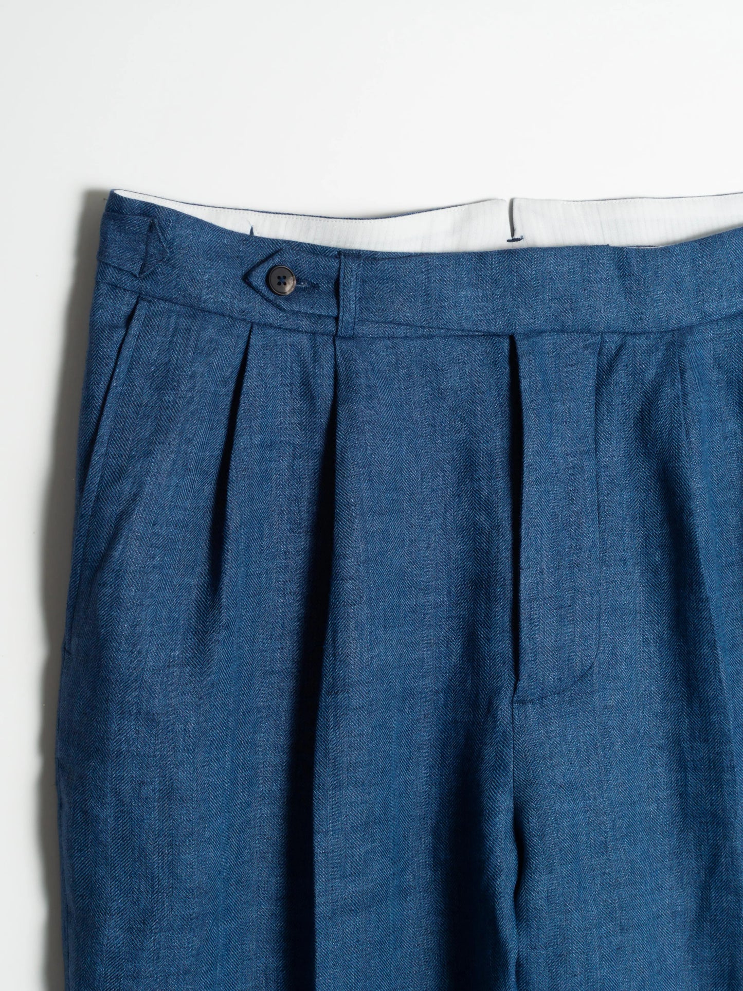 PANTALON ALLURE 100% LIN BLEU FRIMAIRE PARIS