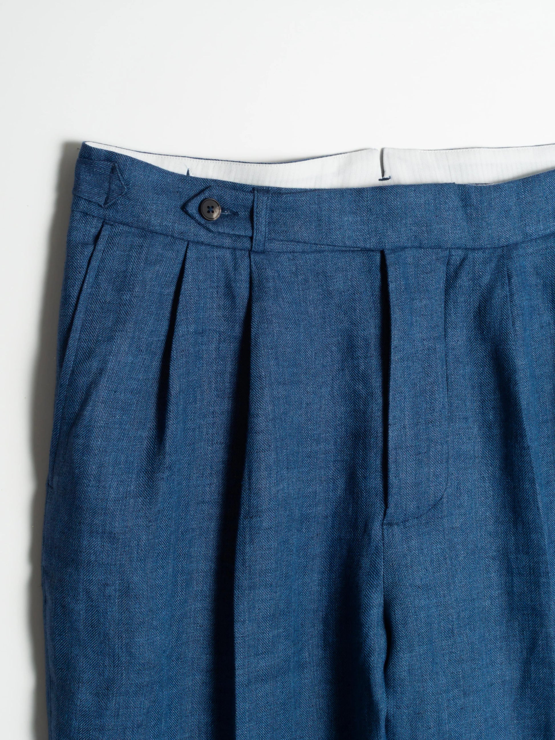 PANTALON ALLURE 100% LIN BLEU FRIMAIRE PARIS