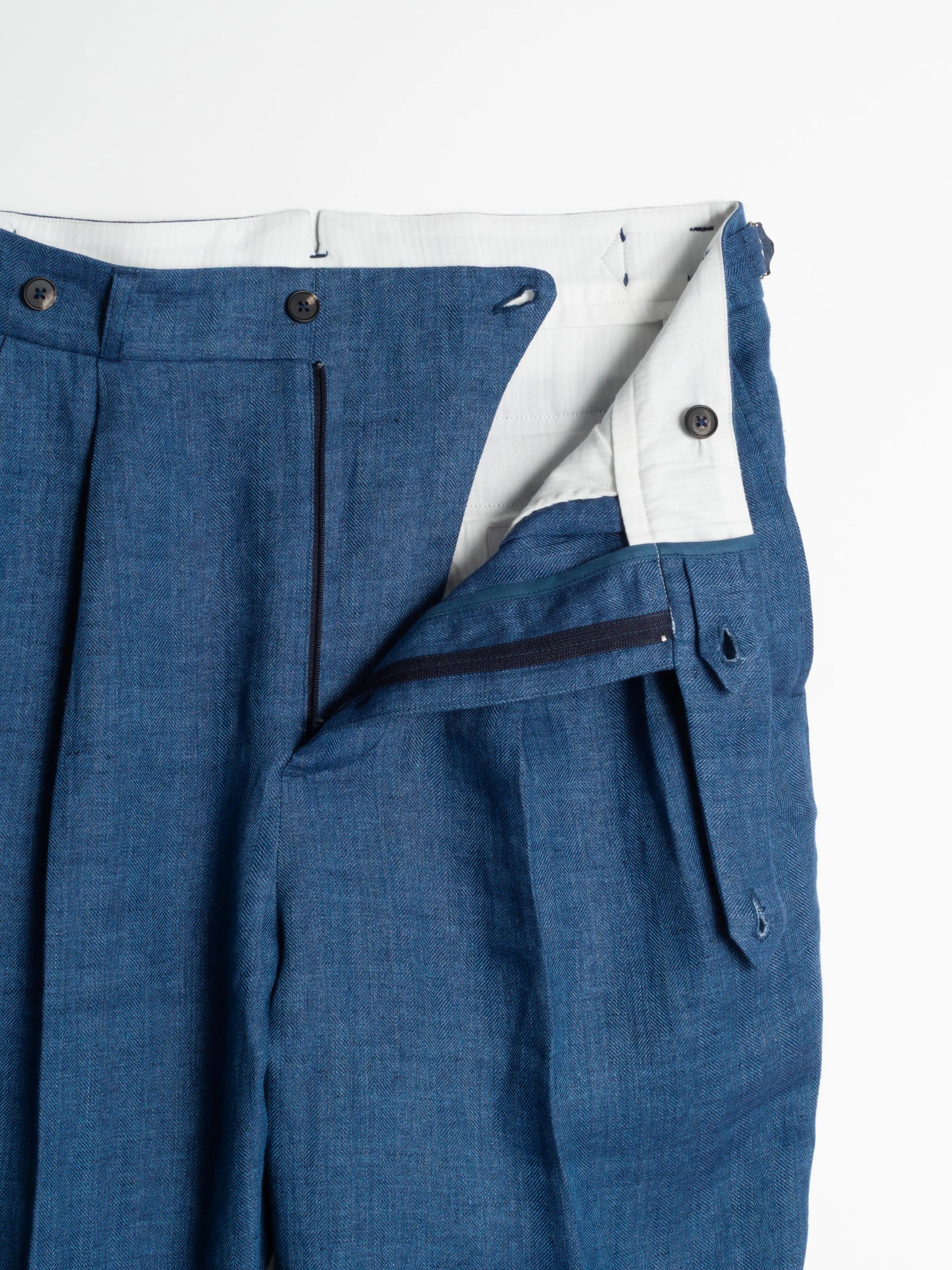 PANTALON ALLURE 100% LIN BLEU FRIMAIRE PARIS