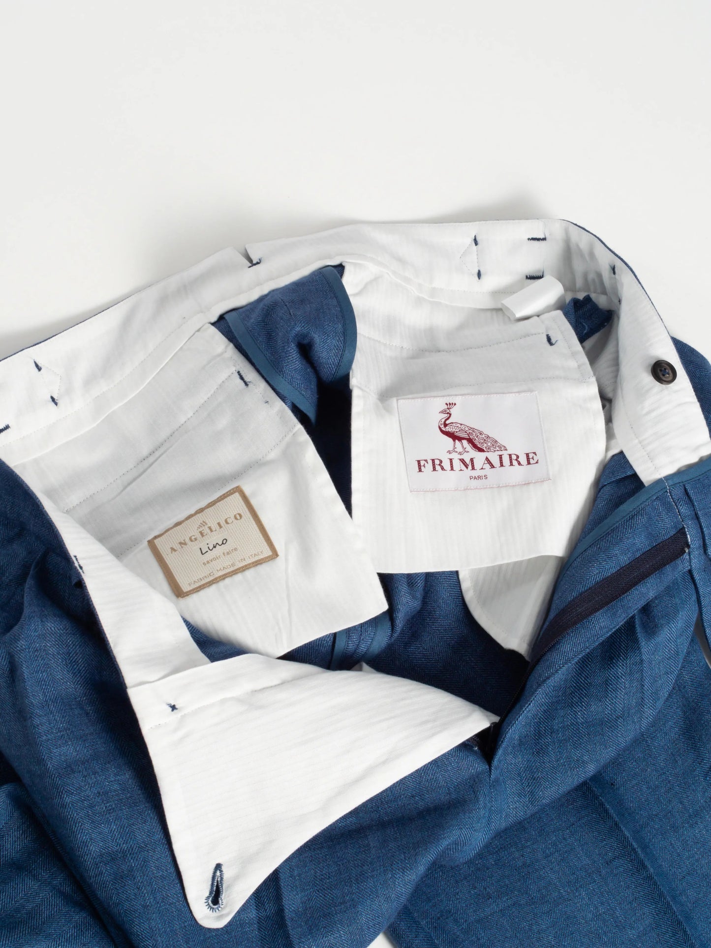 PANTALON ALLURE 100% LIN BLEU FRIMAIRE PARIS